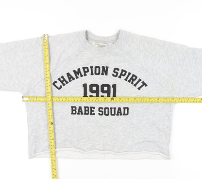 Womens UK Size XS Pull&Bear Grey Pullover Sweatshirt