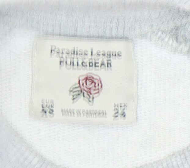 Womens UK Size XS Pull&Bear Grey Pullover Sweatshirt