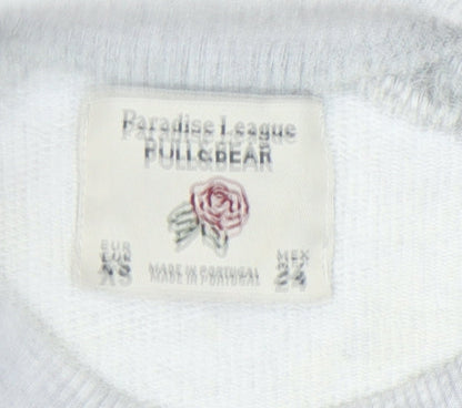 Womens UK Size XS Pull&Bear Grey Pullover Sweatshirt
