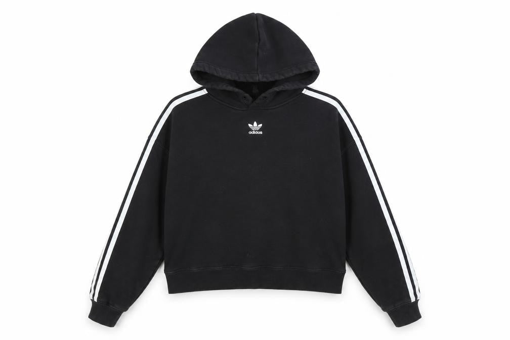 Womens UK Size 10 adidas Black Pullover Hoodie