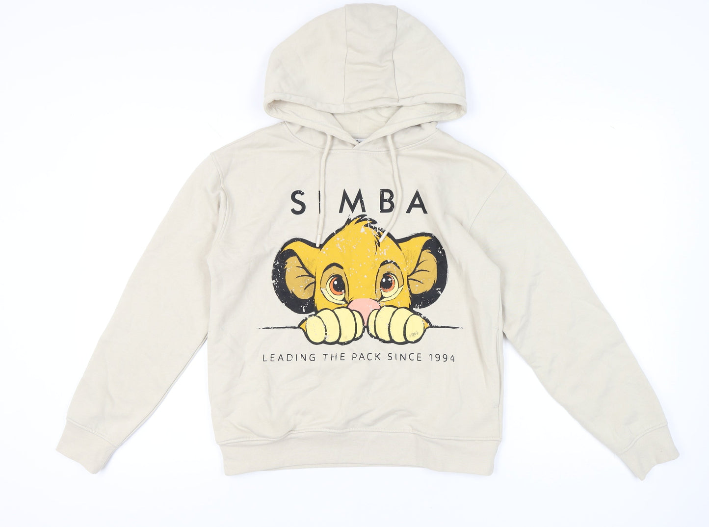 Disney Primark XS Womens Beige Simba Hoodie Pullover Graphic Print