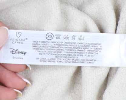 Disney Primark XS Womens Beige Simba Hoodie Pullover Graphic Print
