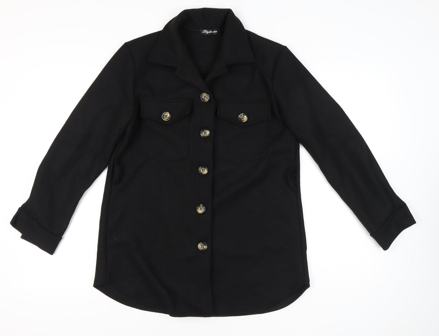 Stylewise Women’s Black Mid-Length Button Jacket Size M