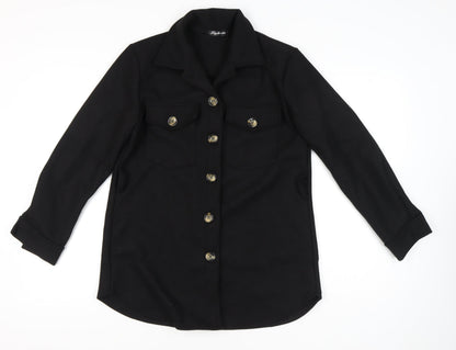 Stylewise Women’s Black Mid-Length Button Jacket Size M