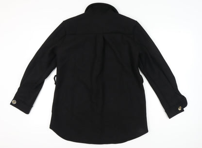 Stylewise Women’s Black Mid-Length Button Jacket Size M