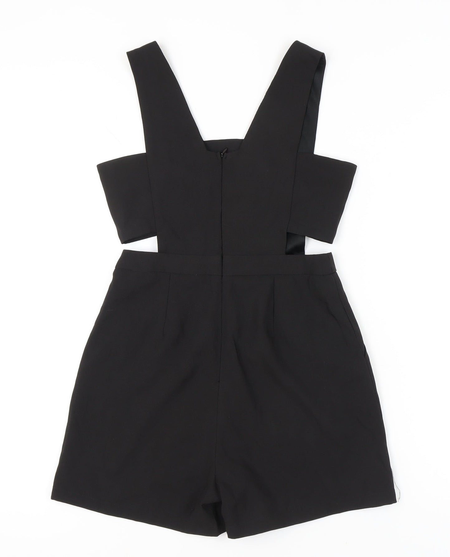 Missguided Women Black Size 8 Sleeveless V-Neck Playsuit
