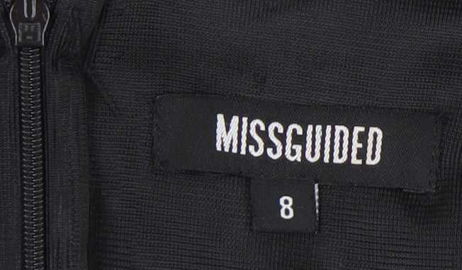 Missguided Women Black Size 8 Sleeveless V-Neck Playsuit