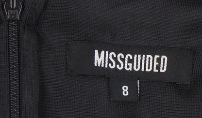 Missguided Women Black Size 8 Sleeveless V-Neck Playsuit