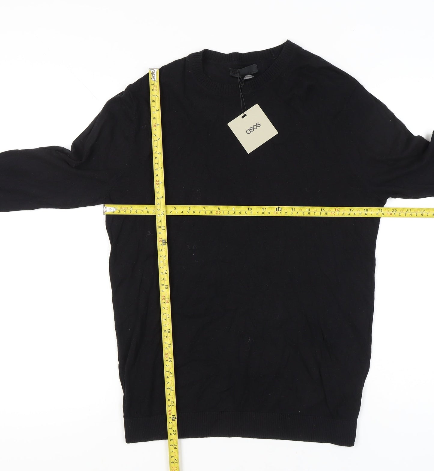 ASOS Men's Black M Pullover Crew Neck Cotton Jumper