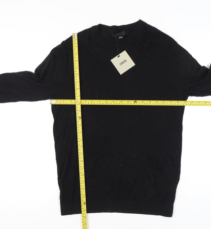 ASOS Men's Black M Pullover Crew Neck Cotton Jumper