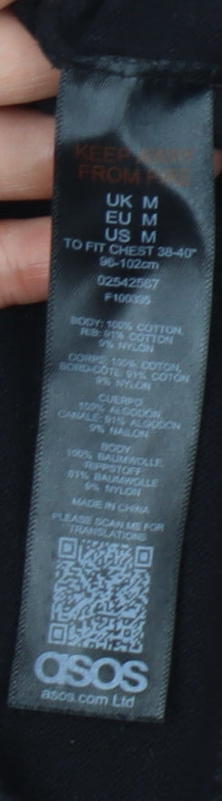 ASOS Men's Black M Pullover Crew Neck Cotton Jumper