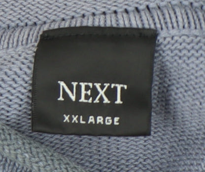 Next Men’s Blue 2XL Roll Neck Knit Jumper Casual Autumn Winter