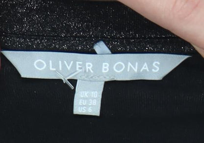 Womens UK Size 10 Oliver Bonas Black Tunic Blouse