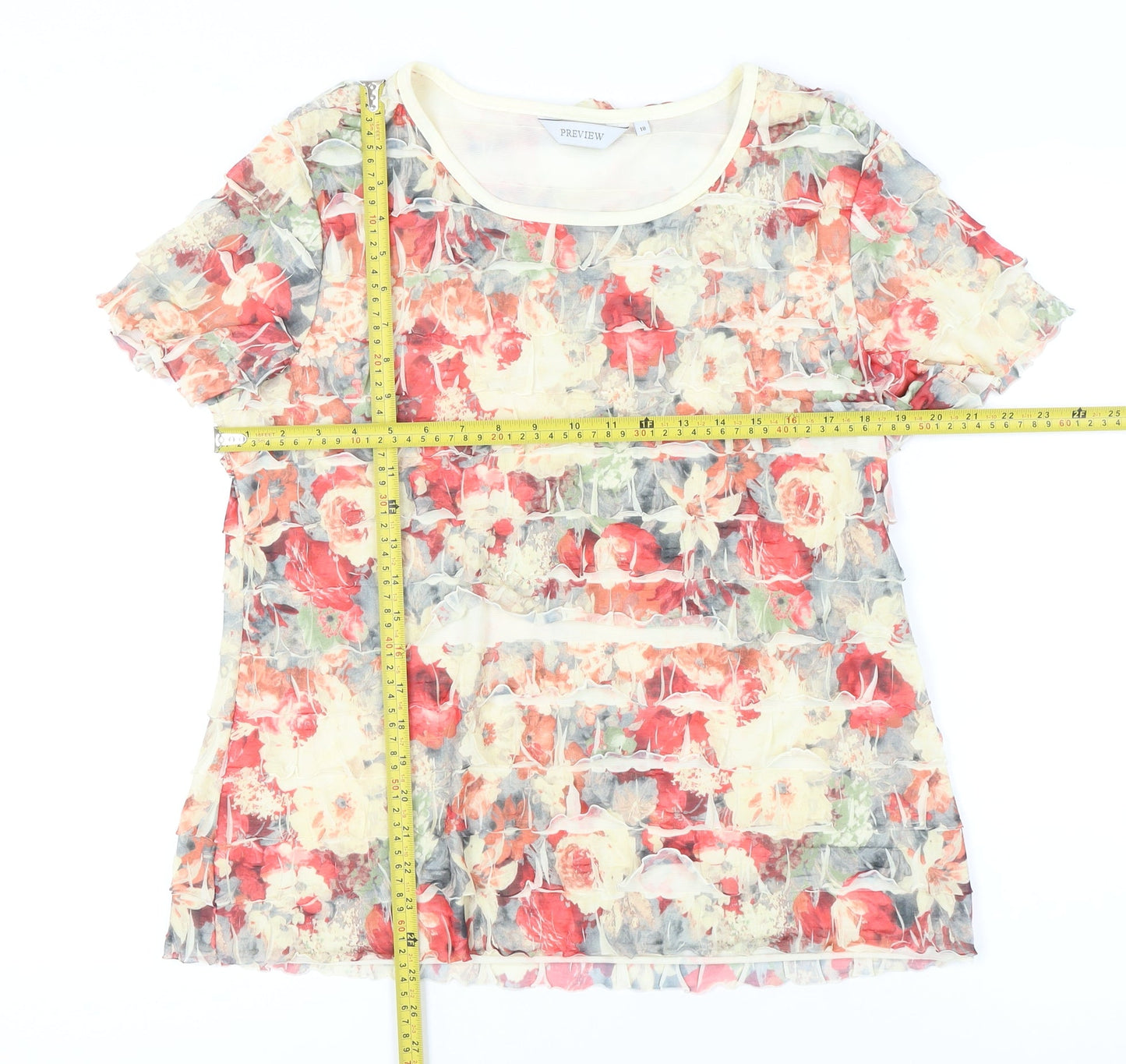 Womens UK Size 18 Preview Multicoloured Basic T-Shirt