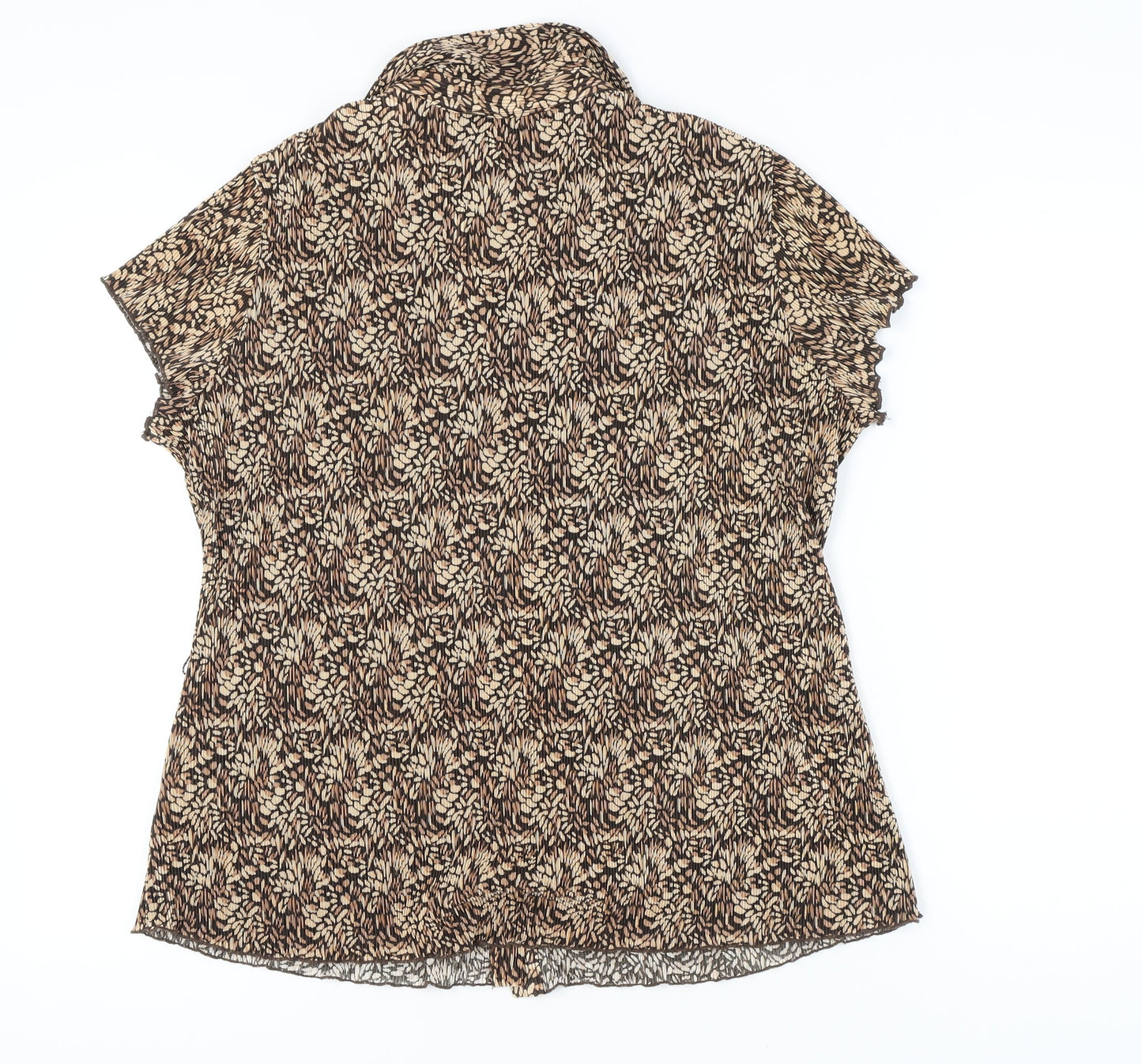 Womens UK Size 22 BM Brown Basic Button-Up