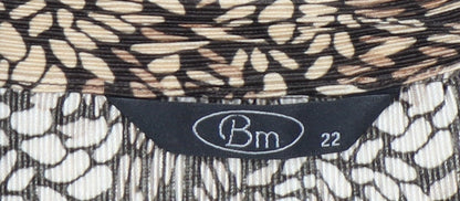 Womens UK Size 22 BM Brown Basic Button-Up
