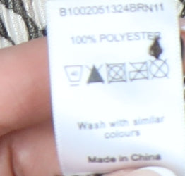 Womens UK Size 22 BM Brown Basic Button-Up