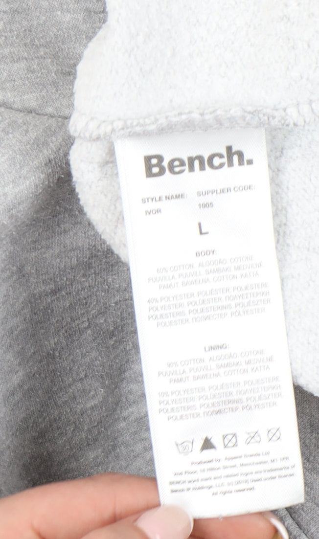 Mens UK Size L Bench Grey Pullover Hoodie