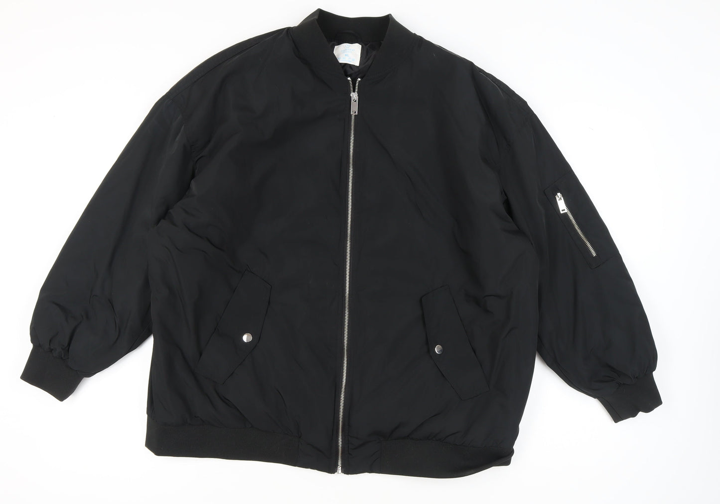 Primark Women’s Black XL Bomber Jacket with Zip Pockets