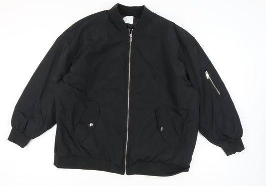Primark Women’s Black XL Bomber Jacket with Zip Pockets