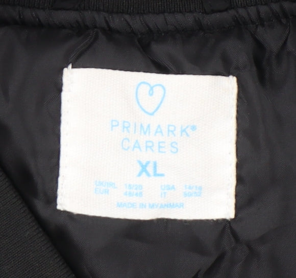 Primark Women’s Black XL Bomber Jacket with Zip Pockets