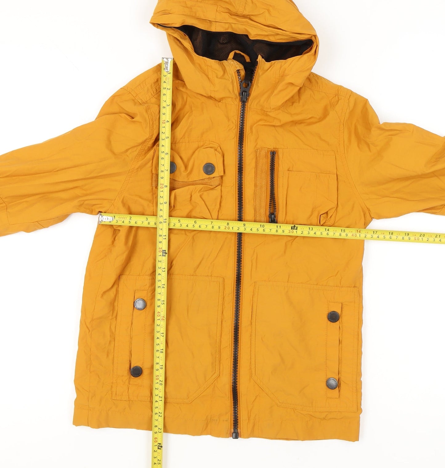 Next Boys Yellow Hooded Parka Jacket Age 11 Years Lightweight Casual