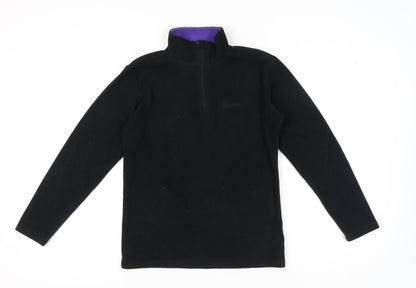 Hi Gear Women’s Black Fleece Sweatshirt Size 8 Half Zip Polyester