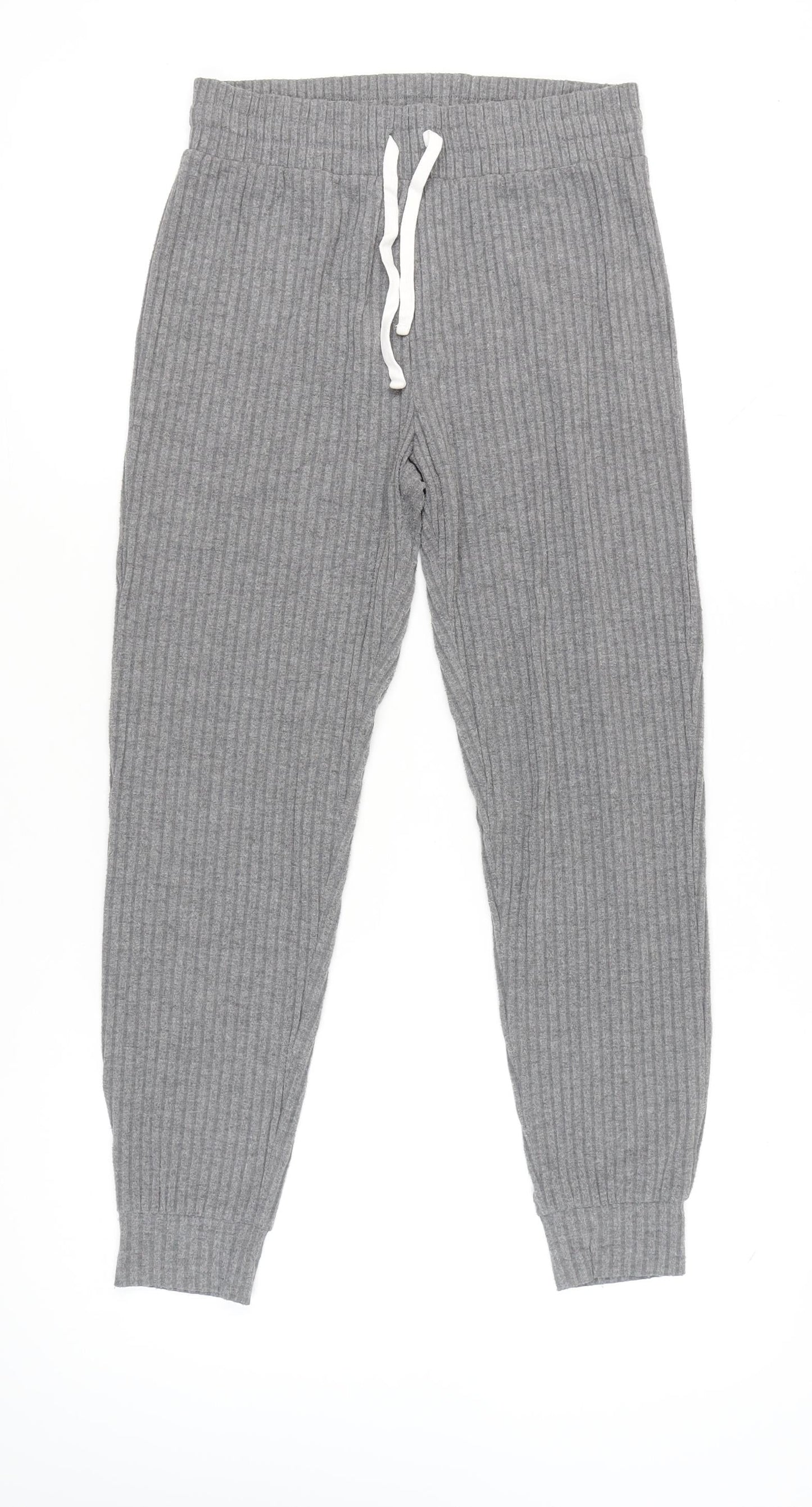 Garage Women’s Grey Jogger Trousers Size S Elastic Waist Knit