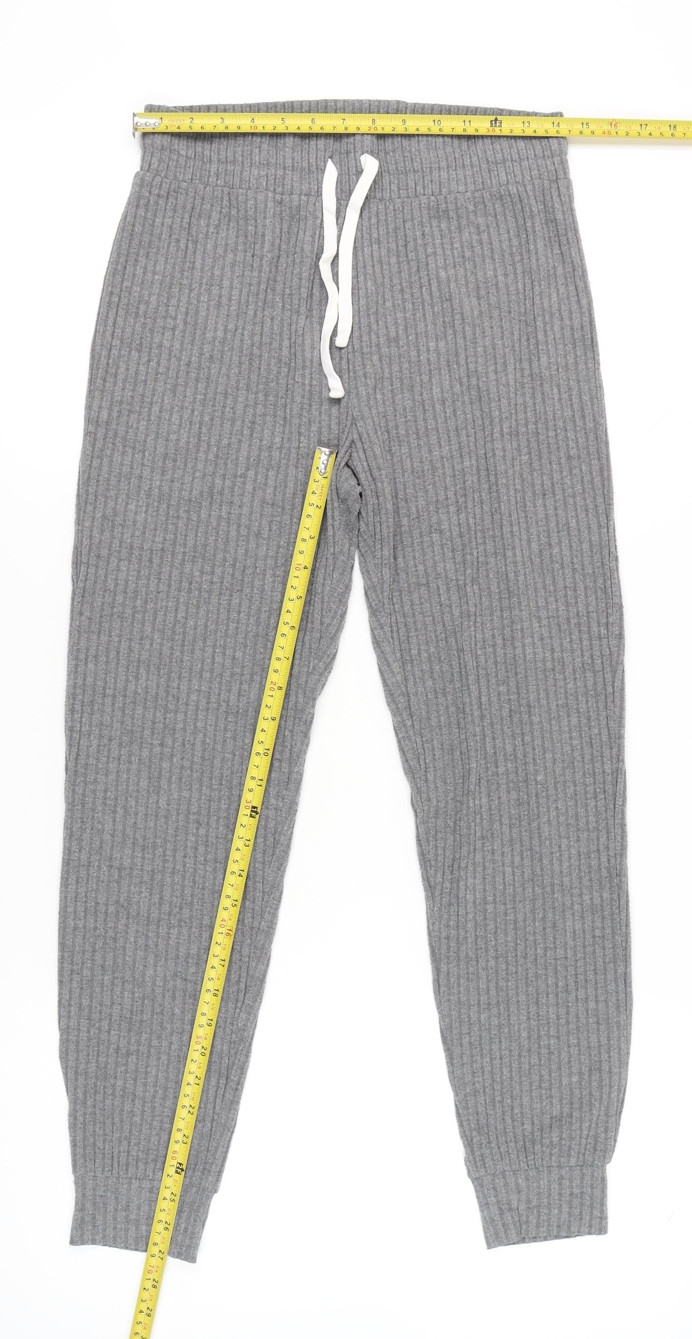 Garage Women’s Grey Jogger Trousers Size S Elastic Waist Knit