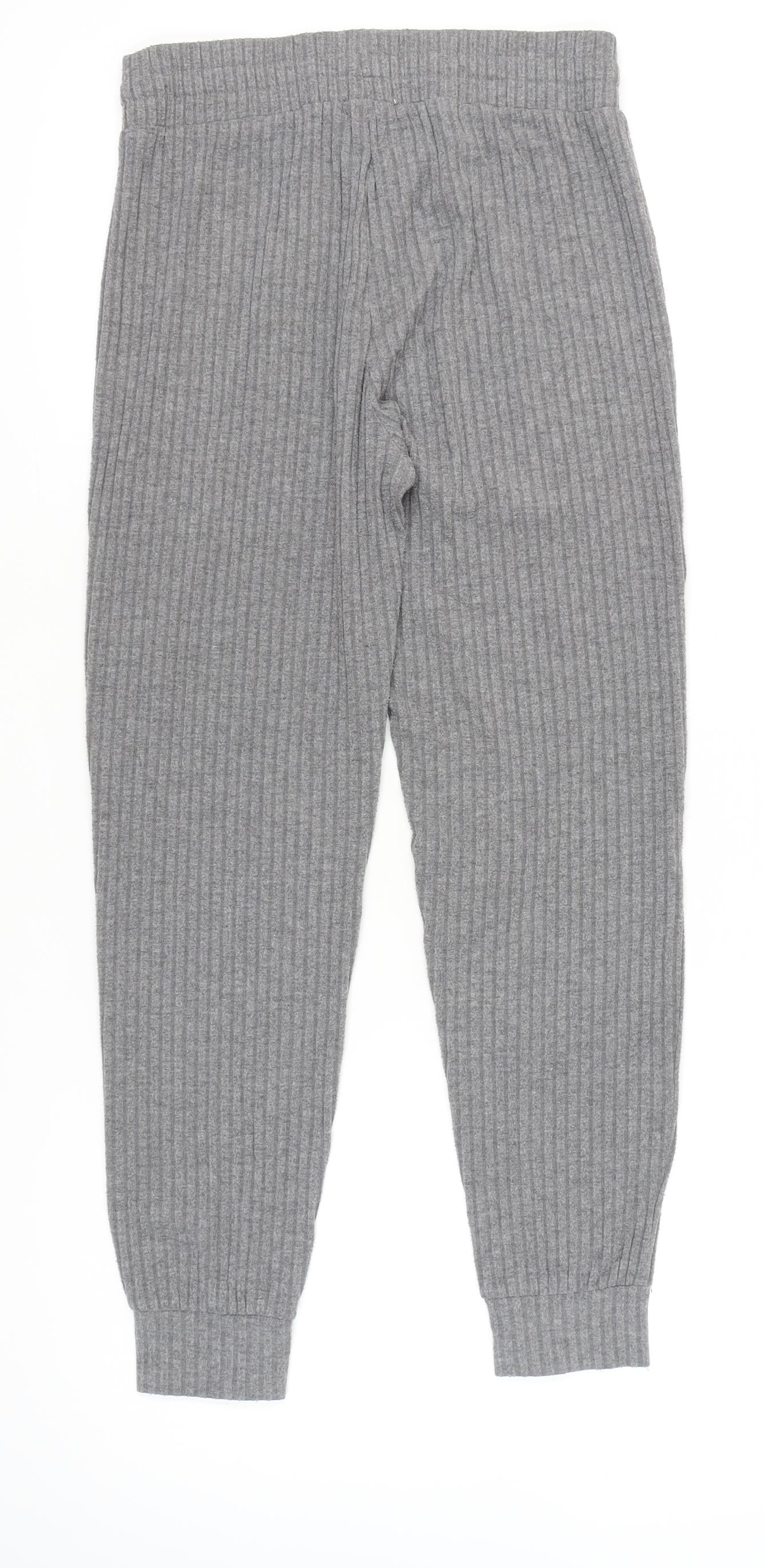 Garage Women’s Grey Jogger Trousers Size S Elastic Waist Knit