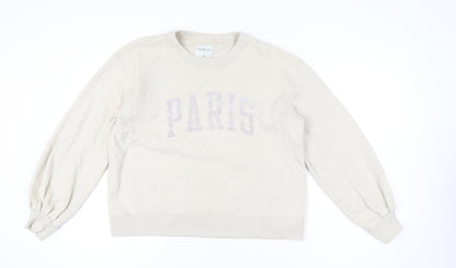 Abercrombie & Fitch Women Beige Paris Sweatshirt Size M Pullover
