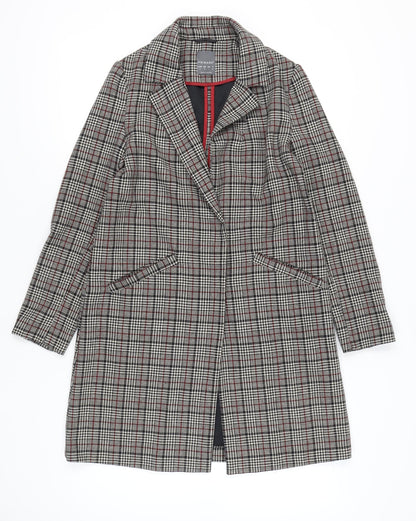 Primark Women’s Multicoloured Checked Mid-Length Overcoat Size 10
