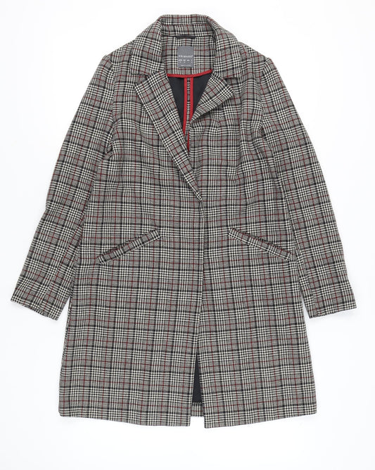 Primark Women’s Multicoloured Checked Mid-Length Overcoat Size 10
