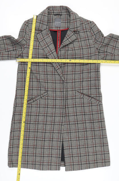 Primark Women’s Multicoloured Checked Mid-Length Overcoat Size 10