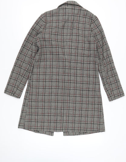 Primark Women’s Multicoloured Checked Mid-Length Overcoat Size 10