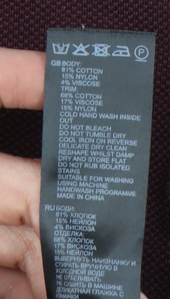 Reiss Men's Red Collared Half Zip Knit Jumper Size S