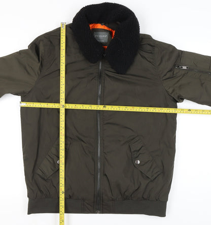 Primark Men’s Green Bomber Jacket L Short Polyester Casual