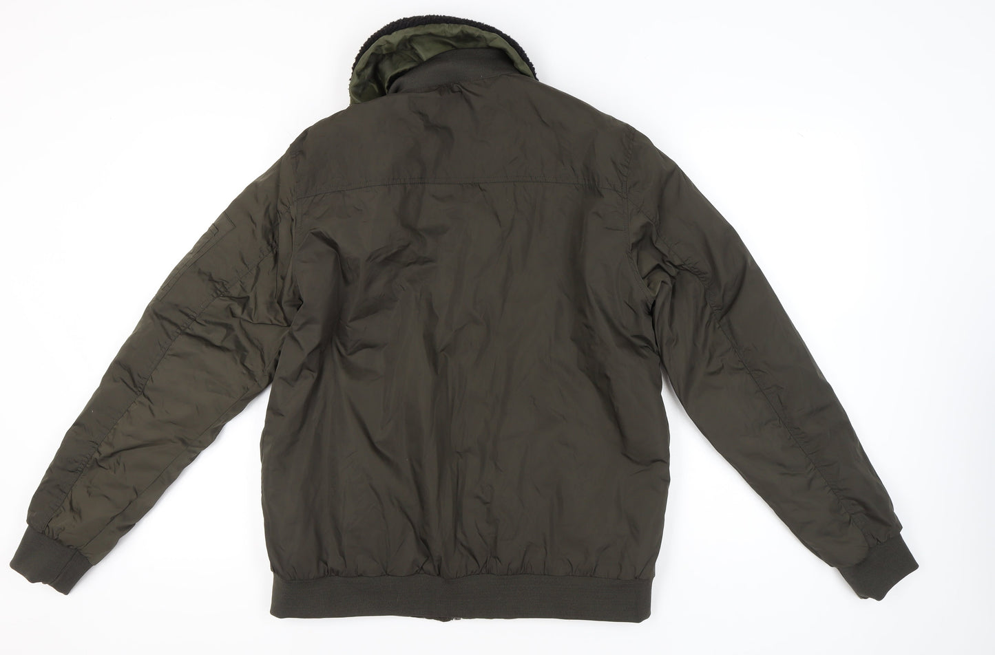 Primark Men’s Green Bomber Jacket L Short Polyester Casual