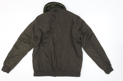 Primark Men’s Green Bomber Jacket L Short Polyester Casual