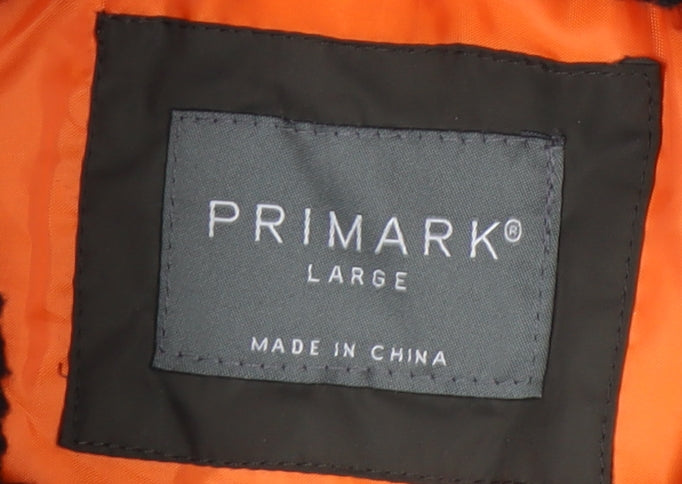 Primark Men’s Green Bomber Jacket L Short Polyester Casual