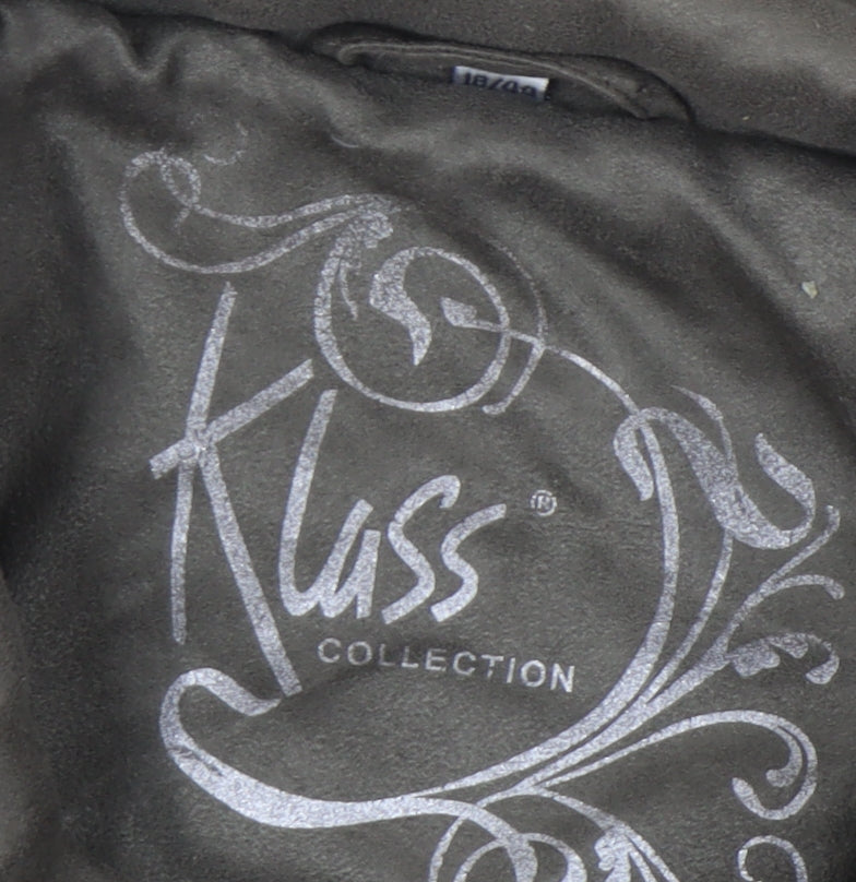 Klass Collection Womens Green Quilted Belted Coat Size 18