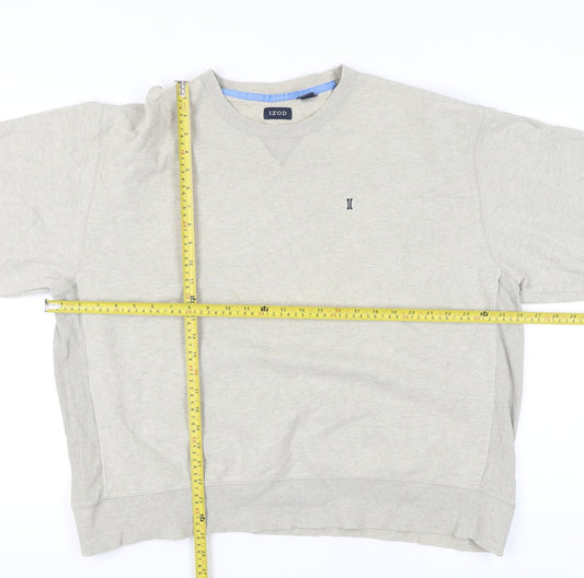 Mens UK Size 2XL IZOD Beige Pullover Sweatshirt