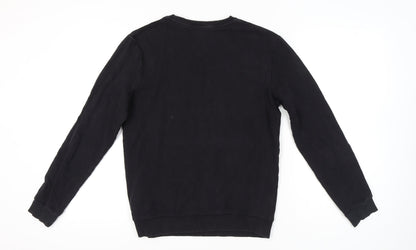 Spitalfields Men’s Black Sweatshirt Size S Pullover Crew Neck Cotton