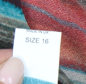 Womens UK Size 16 Envy Multicoloured Tunic Blouse