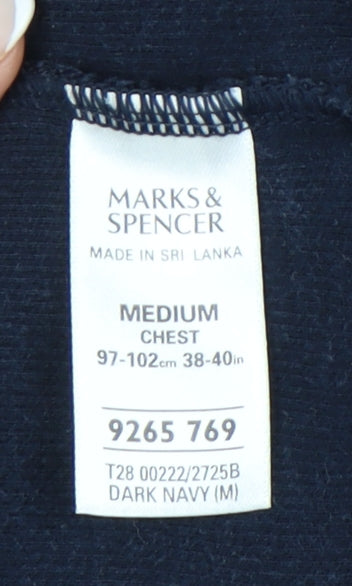 Mens UK Size M Marks and Spencer Blue Pullover Sweatshirt