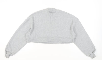 Gymshark Womens Grey Small Cropped Sweatshirt Pullover Regular Fit