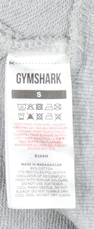 Gymshark Womens Grey Small Cropped Sweatshirt Pullover Regular Fit