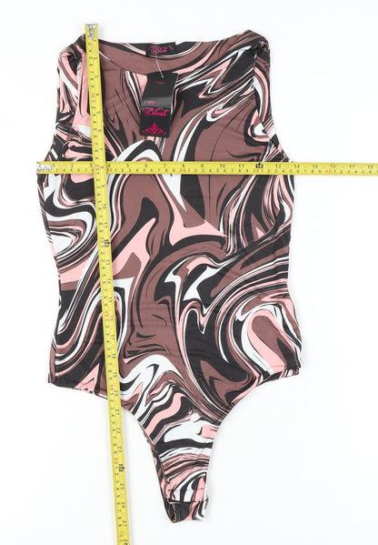 Miss Blush Womens Multicoloured Bodysuit Size 10 Scoop Neck Stretch
