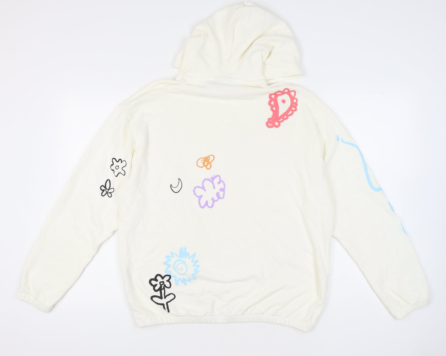 Mens UK Size S ASOS DESIGN White Pullover Hoodie