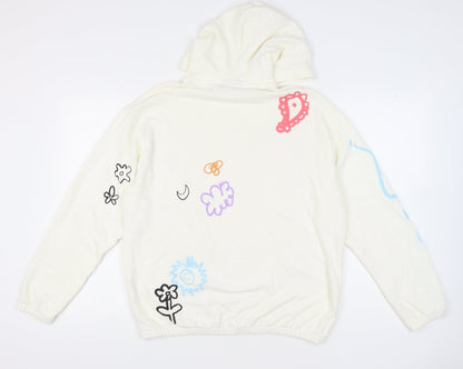 Mens UK Size S ASOS DESIGN White Pullover Hoodie